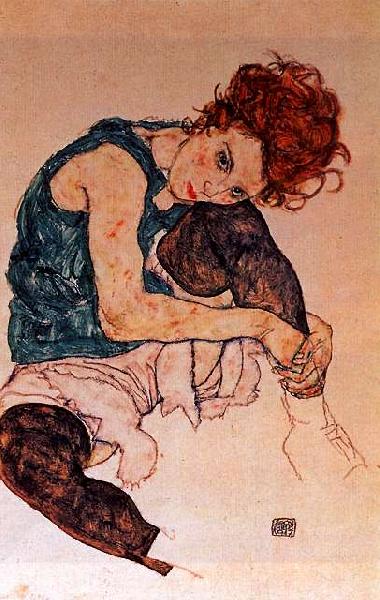 Egon Schiele Seated Woman with Bent Knee Sweden oil painting art